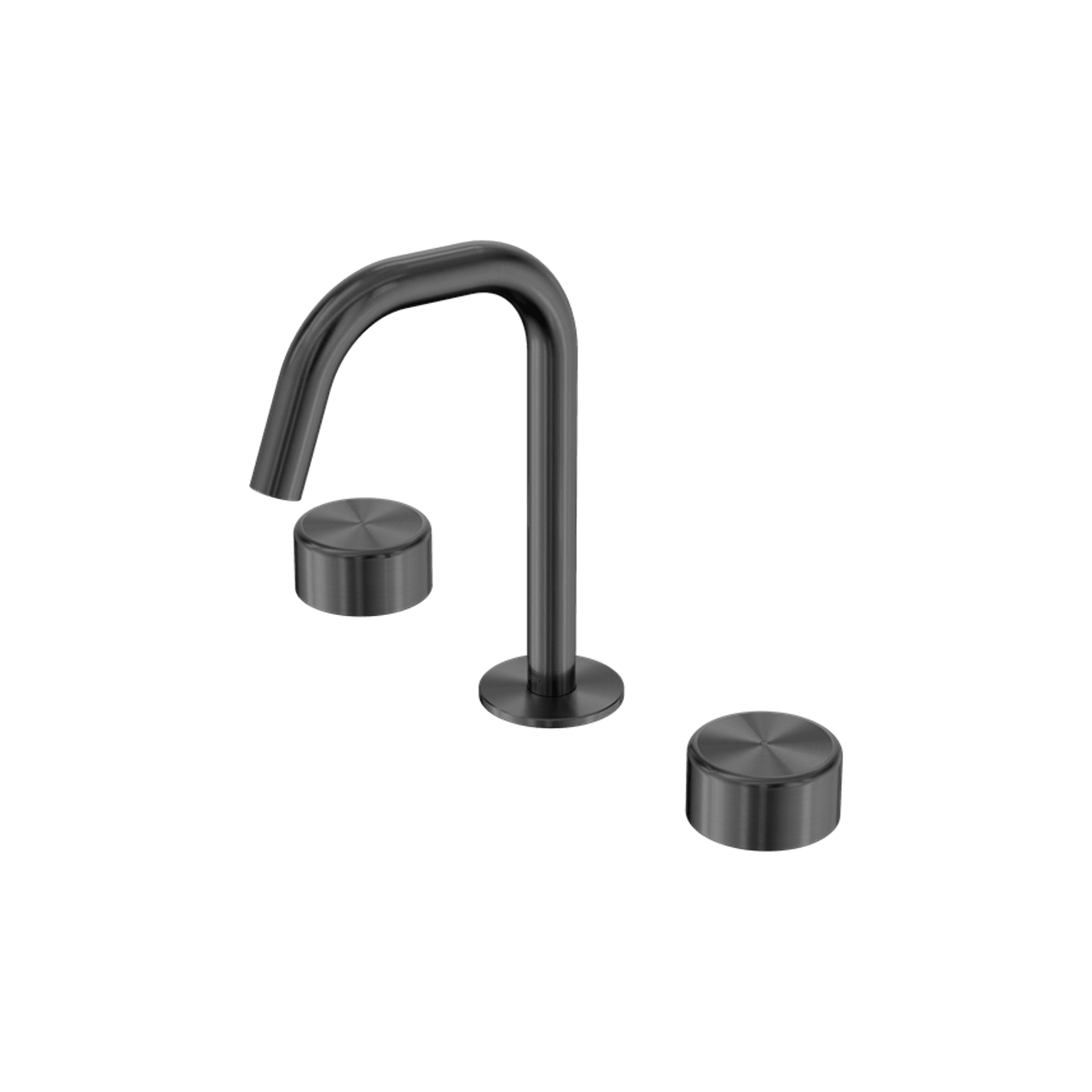 Serenity Basin Set Edge Spout With Metal Handle Gun Metal gallery detail image