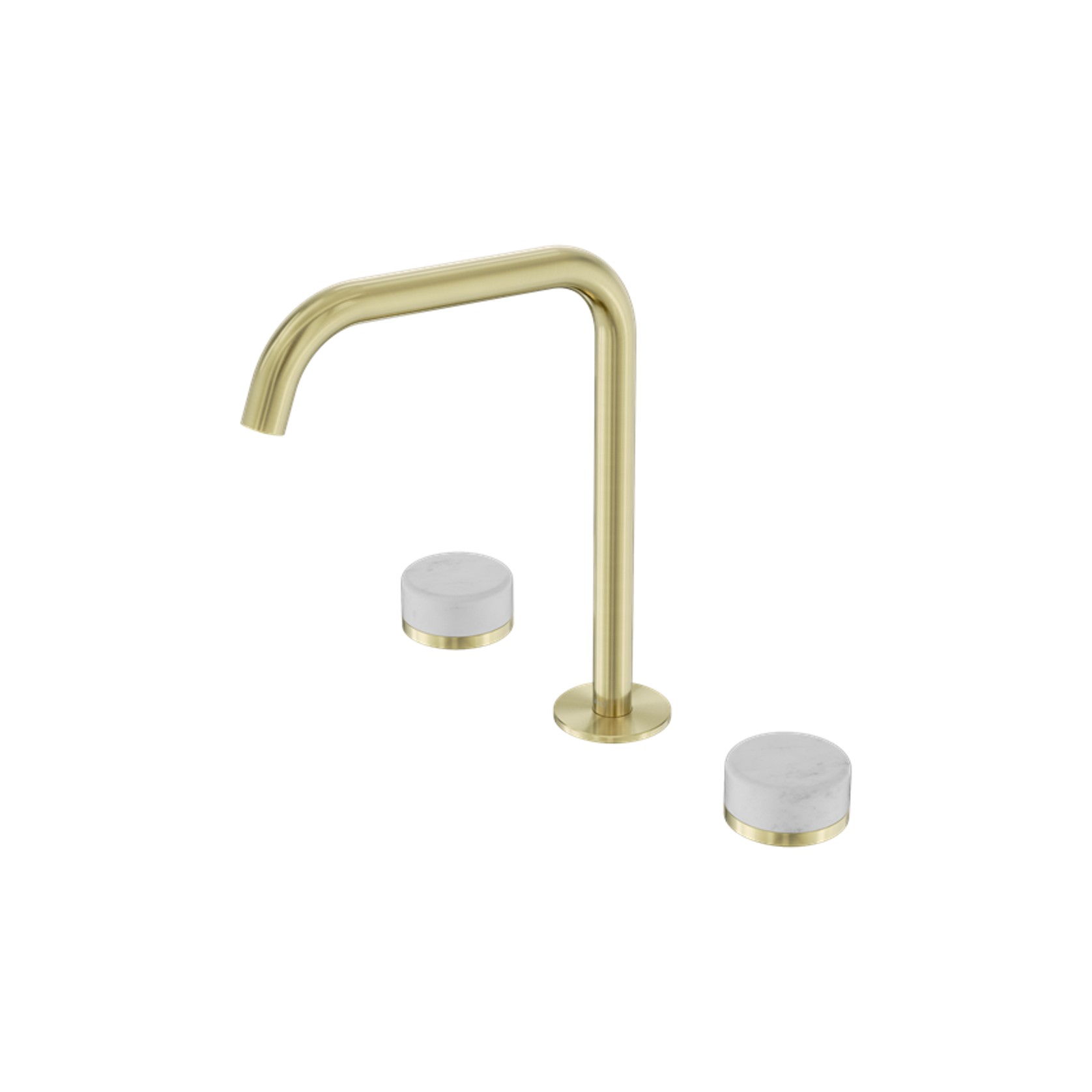 Serenity Bath/Kitchen Set Edge Spout With Carrara Handle Brushed Gold gallery detail image