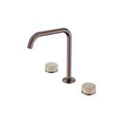 Serenity Bath/Kitchen Set Edge Spout With Rome Travertine Handle Brushed Bronze gallery detail image