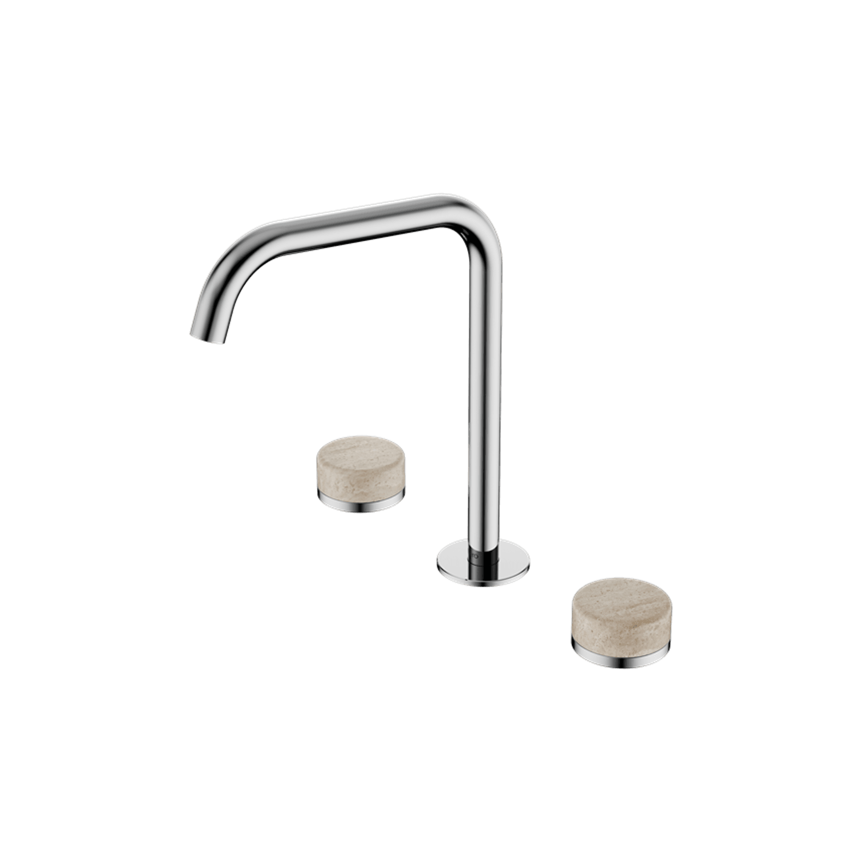 Serenity Bath/Kitchen Set Edge Spout With Rome Travertine Handle Chrome gallery detail image