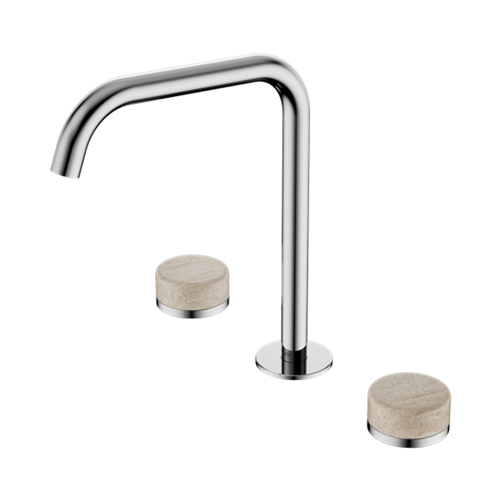 Serenity Bath/Kitchen Set Edge Spout With Rome Travertine Handle Chrome gallery detail image