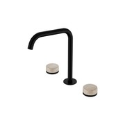 Serenity Bath/Kitchen Set Edge Spout With Rome Travertine Handle Matte Black gallery detail image