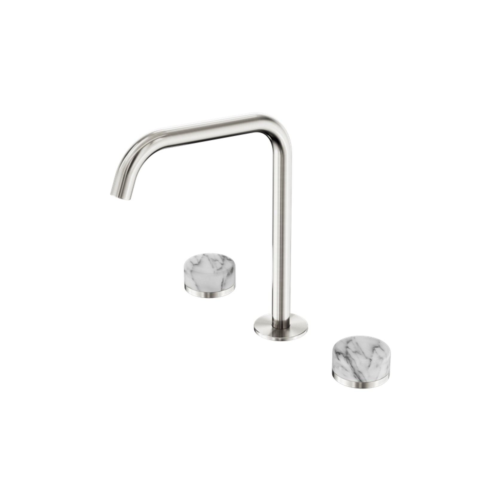 Serenity Bath/Kitchen Set Edge Spout With Arabescato Corchia Handle Brushed Nickel gallery detail image