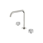 Serenity Bath/Kitchen Set Edge Spout With Arabescato Corchia Handle Brushed Nickel gallery detail image