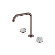 Serenity Bath/Kitchen Set Edge Spout With Arabescato Corchia Handle Brushed Bronze gallery detail image