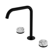 Serenity Bath/Kitchen Set Edge Spout With Arabescato Corchia Handle Matte Black gallery detail image