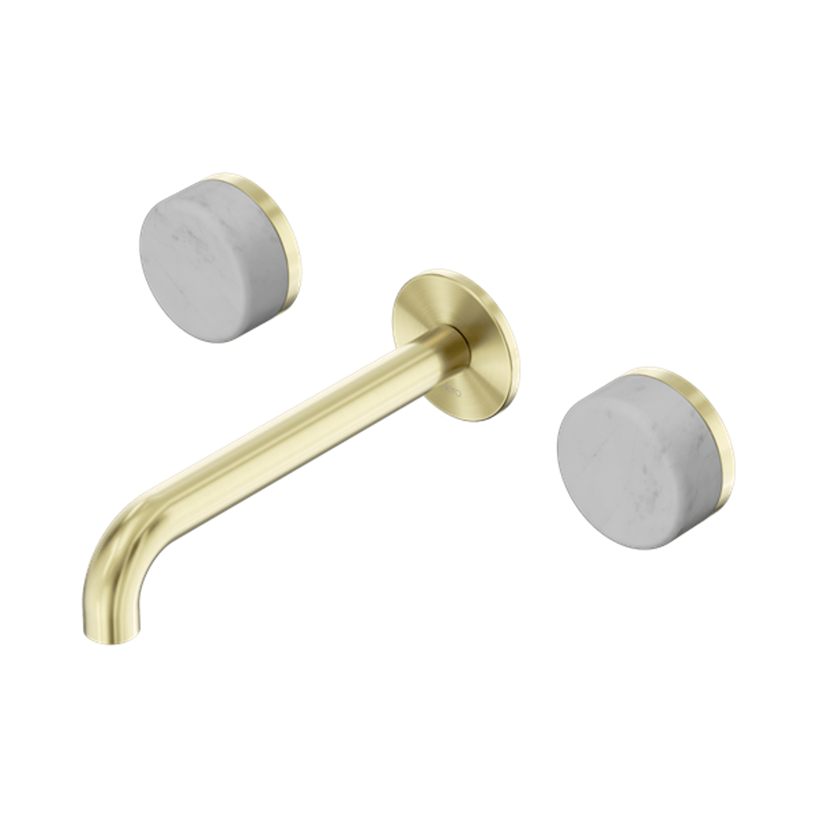 Serenity Wall Basin Set 185mm Spout With Carrara Handle Brushed Gold gallery detail image