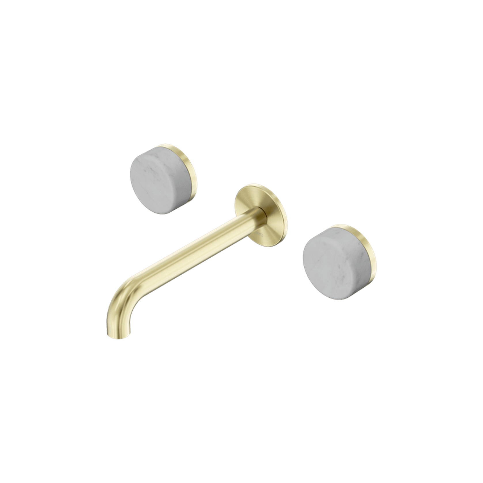 Serenity Wall Basin Set 220mm Spout With Carrara Handle Brushed Gold gallery detail image