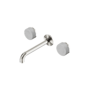 Serenity Wall Basin Set 160mm Spout With Carrara Handle Brushed Nickel gallery detail image