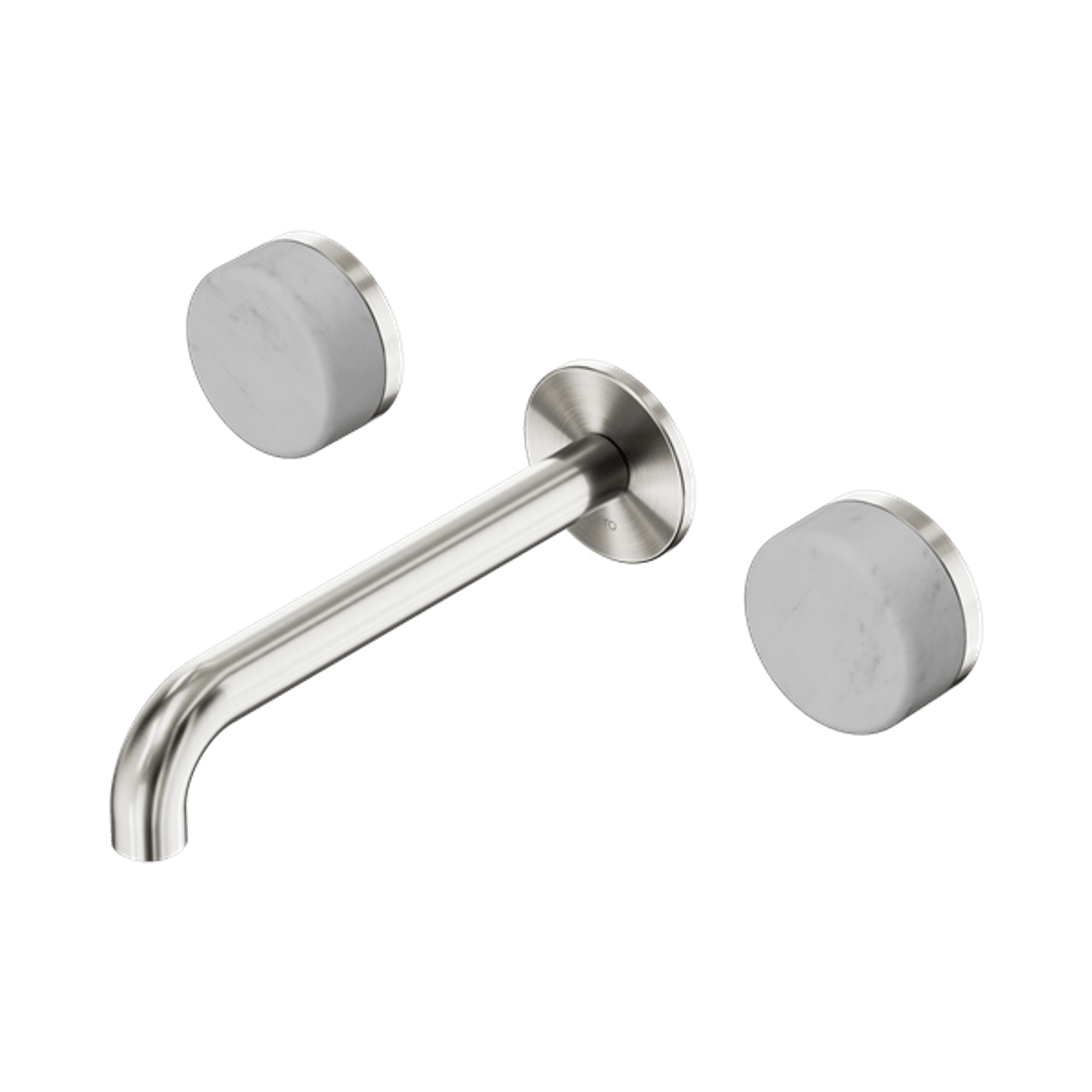 Serenity Wall Basin Set 220mm Spout With Carrara Handle Brushed Nickel gallery detail image