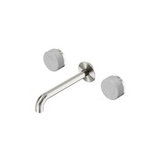 Serenity Wall Basin Set 185mm Spout With Carrara Handle Brushed Nickel gallery detail image