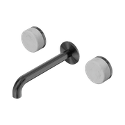Serenity Wall Basin Set 185mm Spout With Carrara Handle Gun Metal gallery detail image