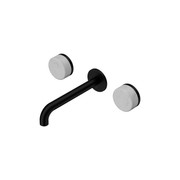 Serenity Wall Basin Set 220mm Spout With Carrara Handle Matte Black gallery detail image