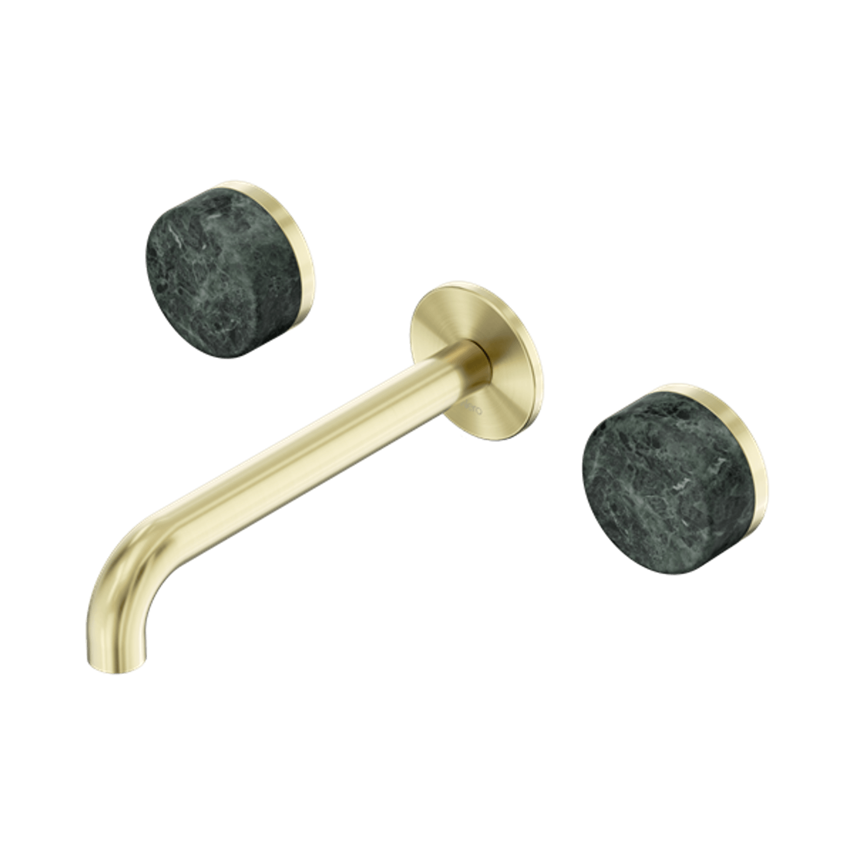 Serenity Wall Basin Set 160mm Spout With Verde Alpi Handle Brushed Gold gallery detail image