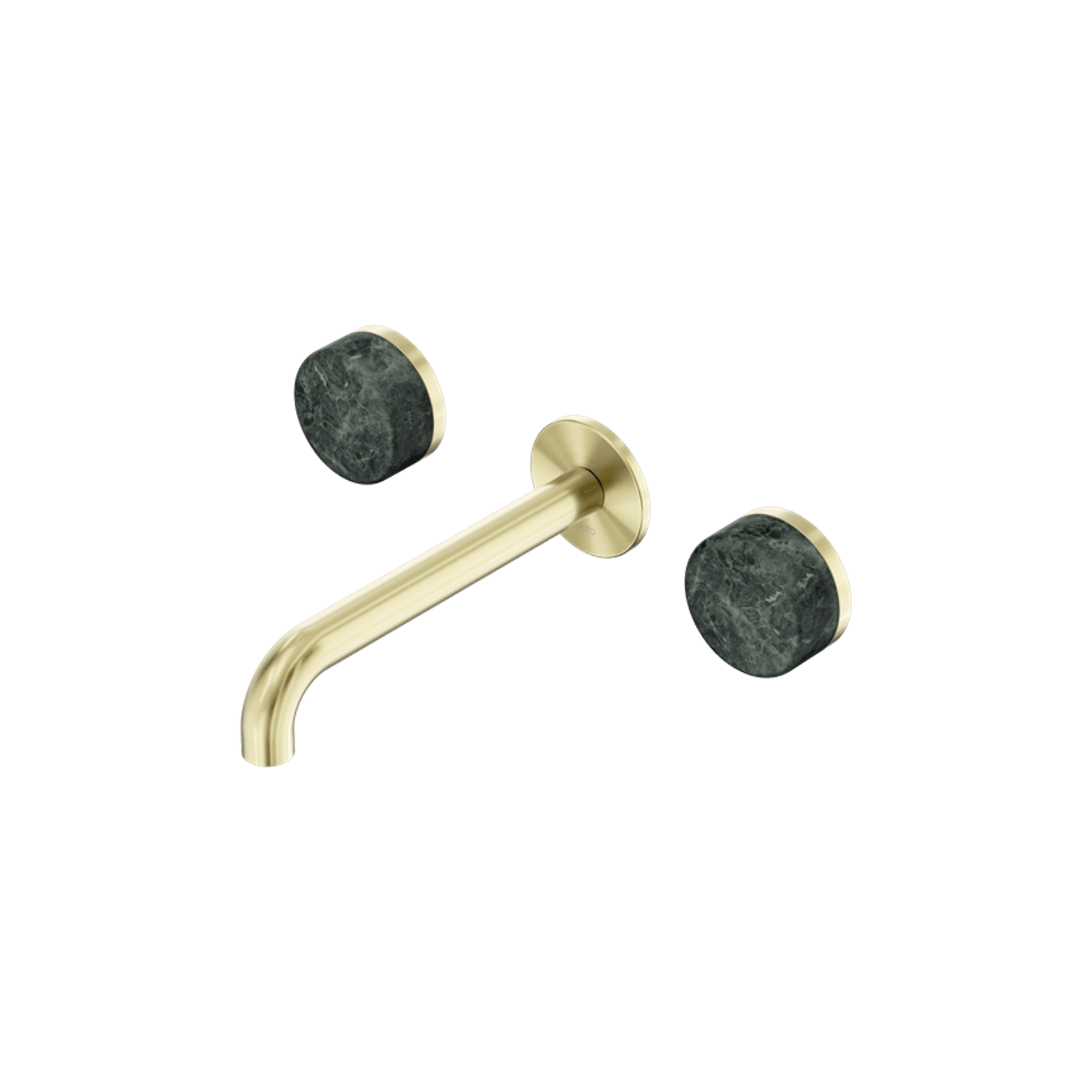 Serenity Wall Basin Set 185mm Spout With Verde Alpi Handle Brushed Gold gallery detail image