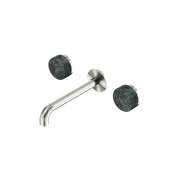 Serenity Wall Basin Set 185mm Spout With Verde Alpi Handle Brushed Nickel gallery detail image