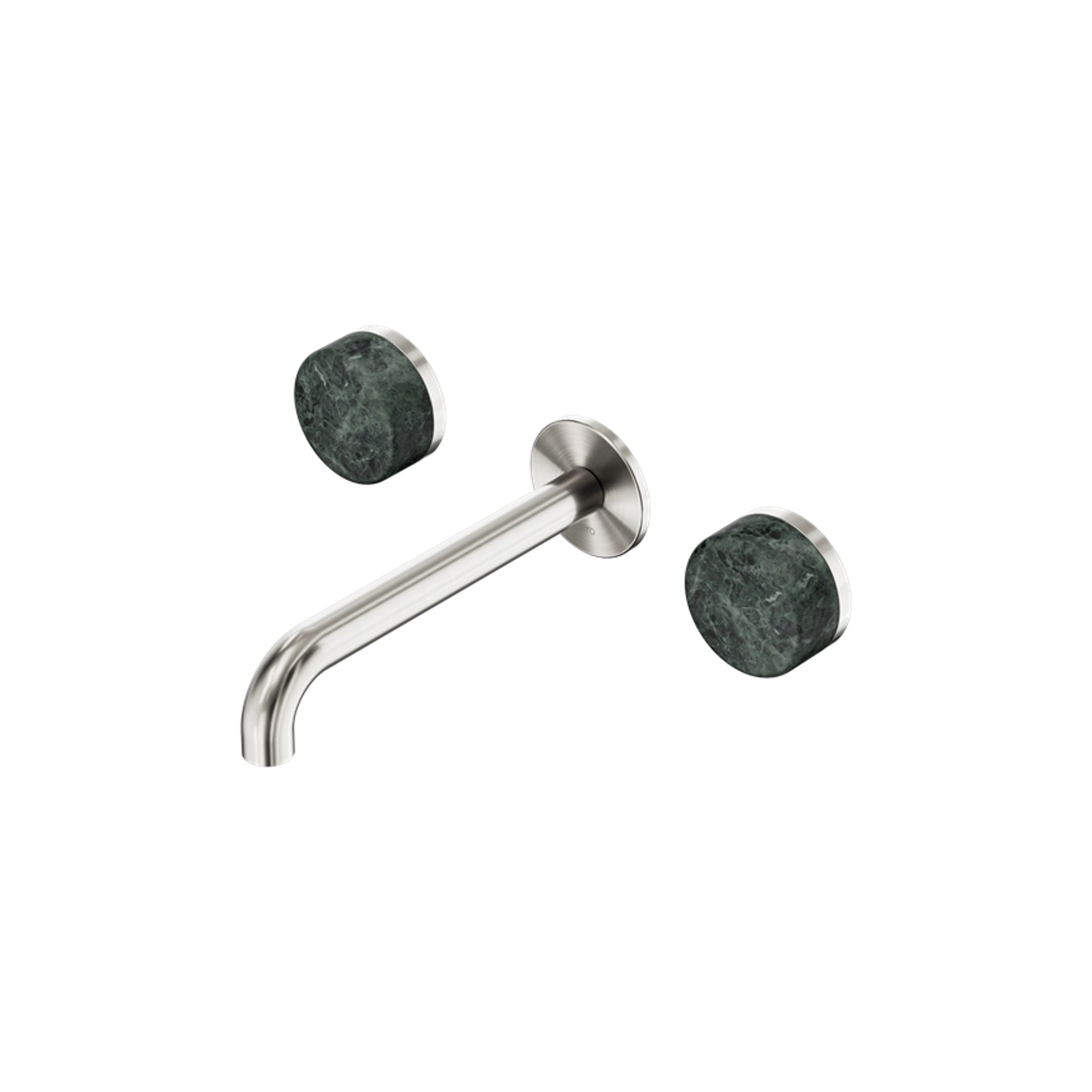Serenity Wall Basin Set 220mm Spout With Verde Alpi Handle Brushed Nickel gallery detail image