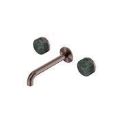 Serenity Wall Basin Set 185mm Spout With Verde Alpi Handle Brushed Bronze gallery detail image