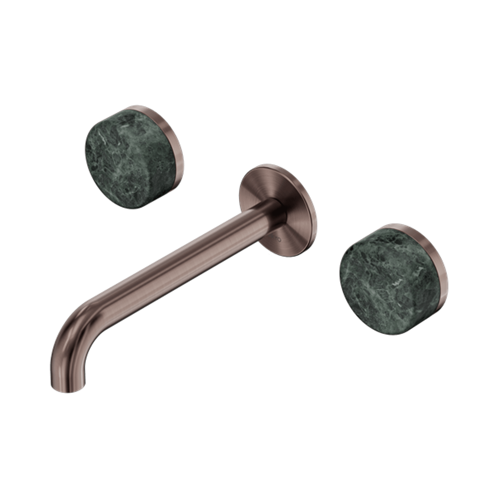 Serenity Wall Basin Set 220mm Spout With Verde Alpi Handle Brushed Bronze gallery detail image