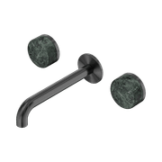 Serenity Wall Basin Set 220mm Spout With Verde Alpi Handle Gun Metal gallery detail image