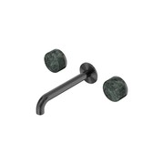 Serenity Wall Basin Set 160mm Spout With Verde Alpi Handle Gun Metal gallery detail image