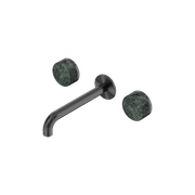 Serenity Wall Basin Set 160mm Spout With Verde Alpi Handle Gun Metal gallery detail image