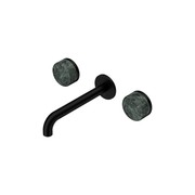 Serenity Wall Basin Set 185mm Spout With Verde Alpi Handle Matte Black gallery detail image