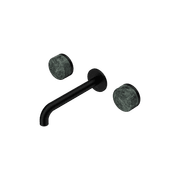 Serenity Wall Basin Set 185mm Spout With Verde Alpi Handle Matte Black gallery detail image