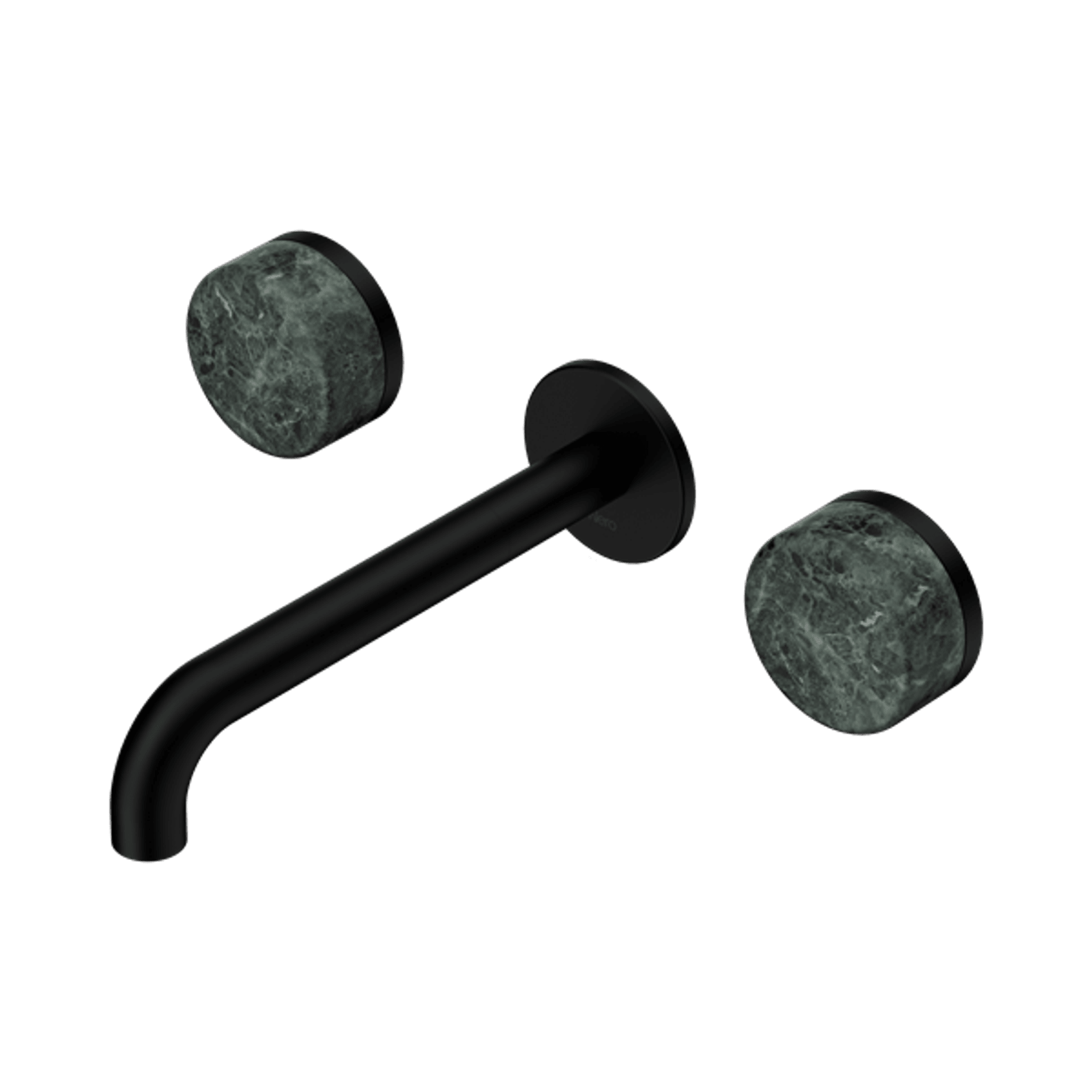 Serenity Wall Basin Set 160mm Spout With Verde Alpi Handle Matte Black gallery detail image