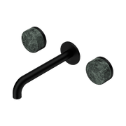 Serenity Wall Basin Set 160mm Spout With Verde Alpi Handle Matte Black gallery detail image