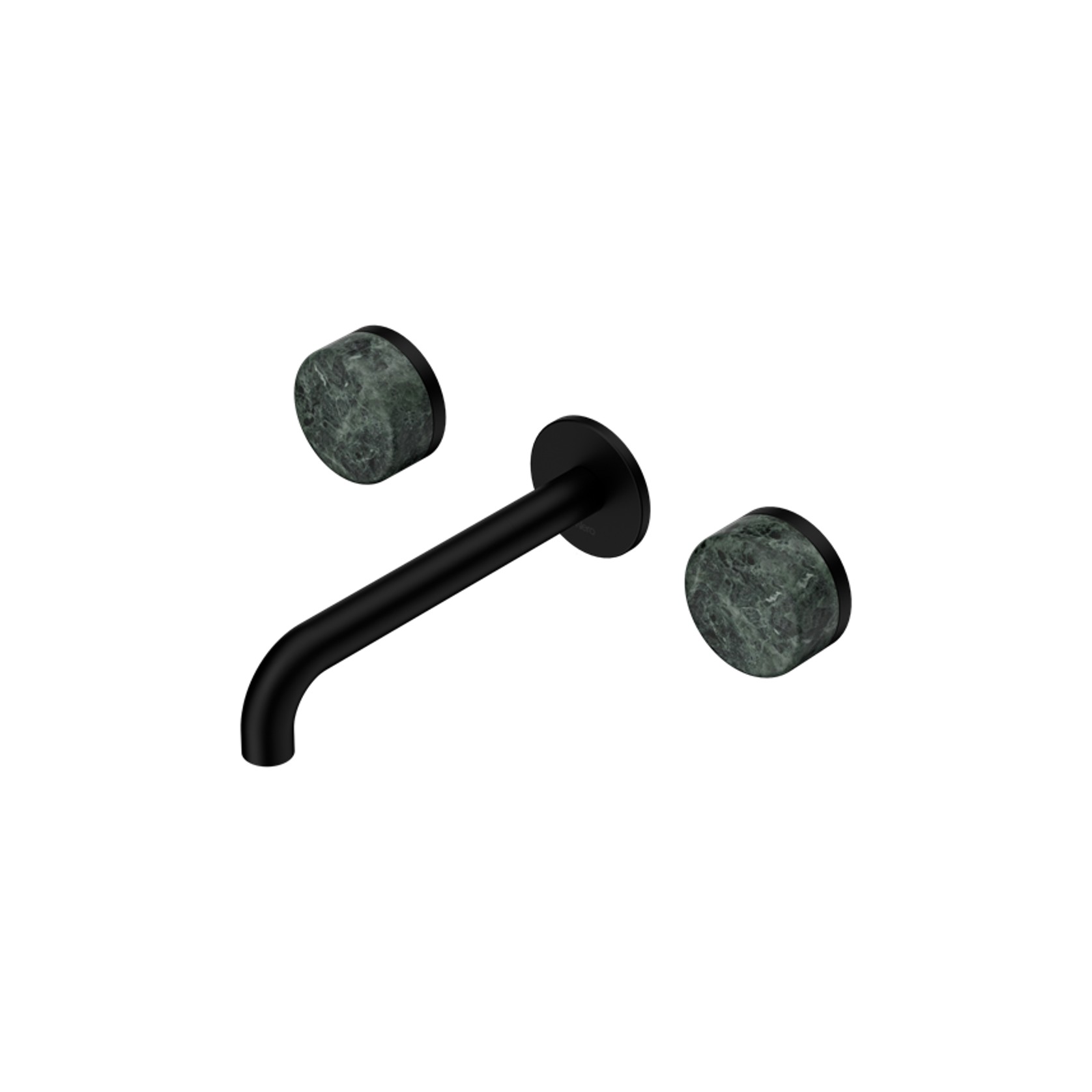 Serenity Wall Basin Set 220mm Spout With Verde Alpi Handle Matte Black gallery detail image