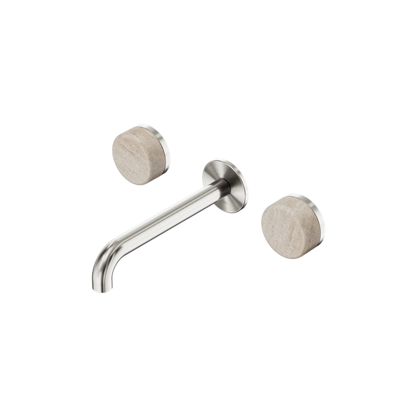 Serenity Wall Basin Set 160mm Spout With Rome Travertine Handle Brushed Nickel gallery detail image
