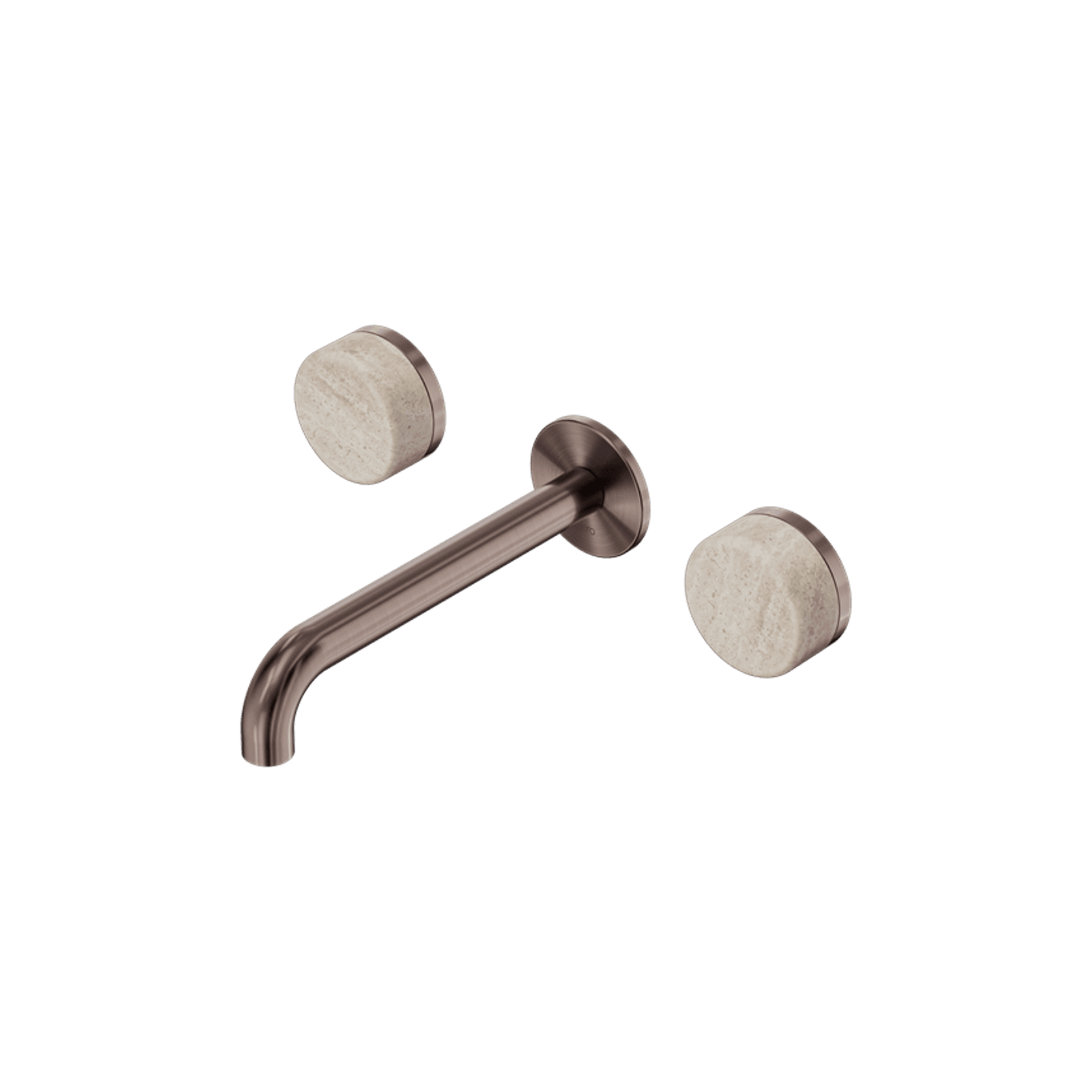 Serenity Wall Basin Set 220mm Spout With Rome Travertine Handle Brushed Bronze gallery detail image