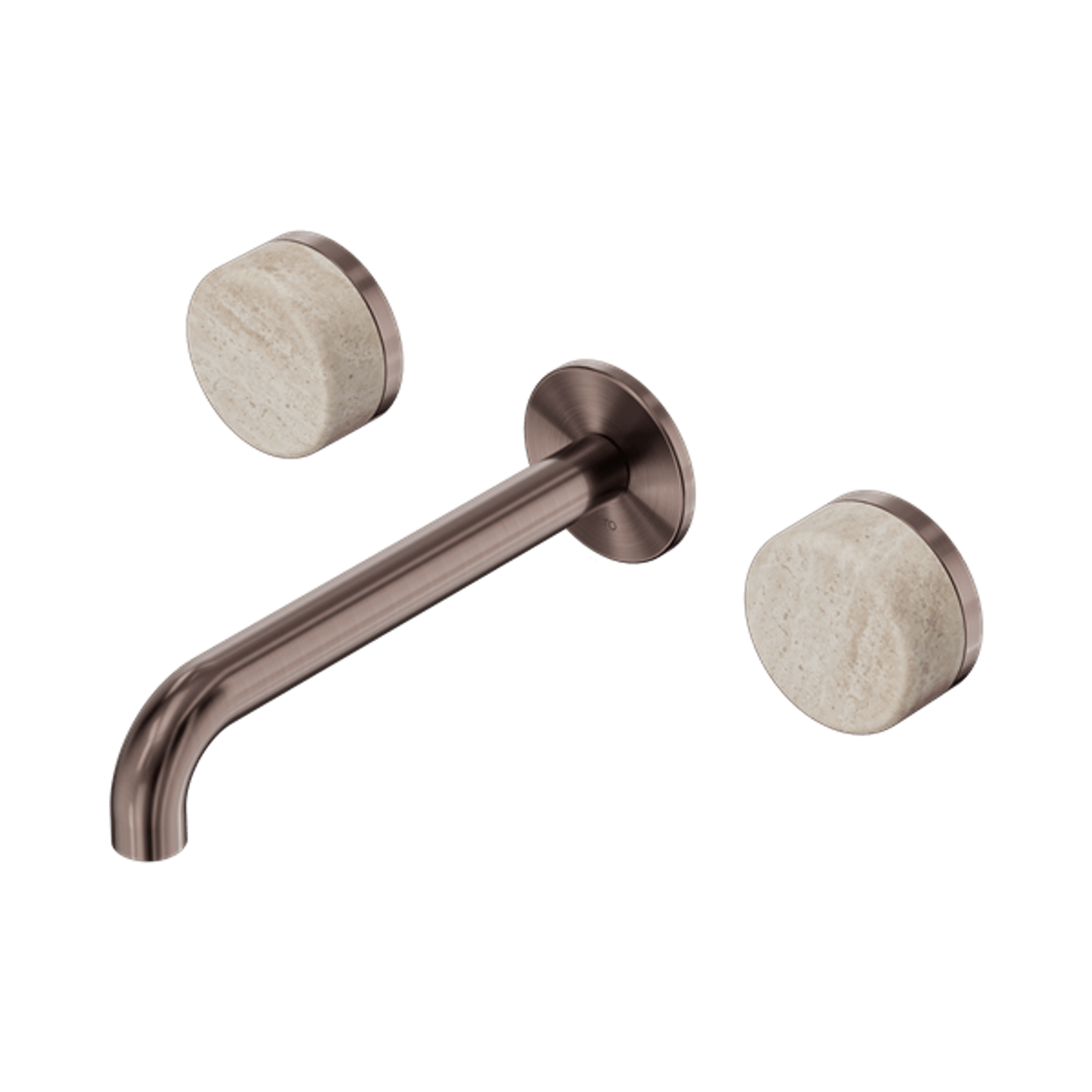 Serenity Wall Basin Set 160mm Spout With Rome Travertine Handle Brushed Bronze gallery detail image