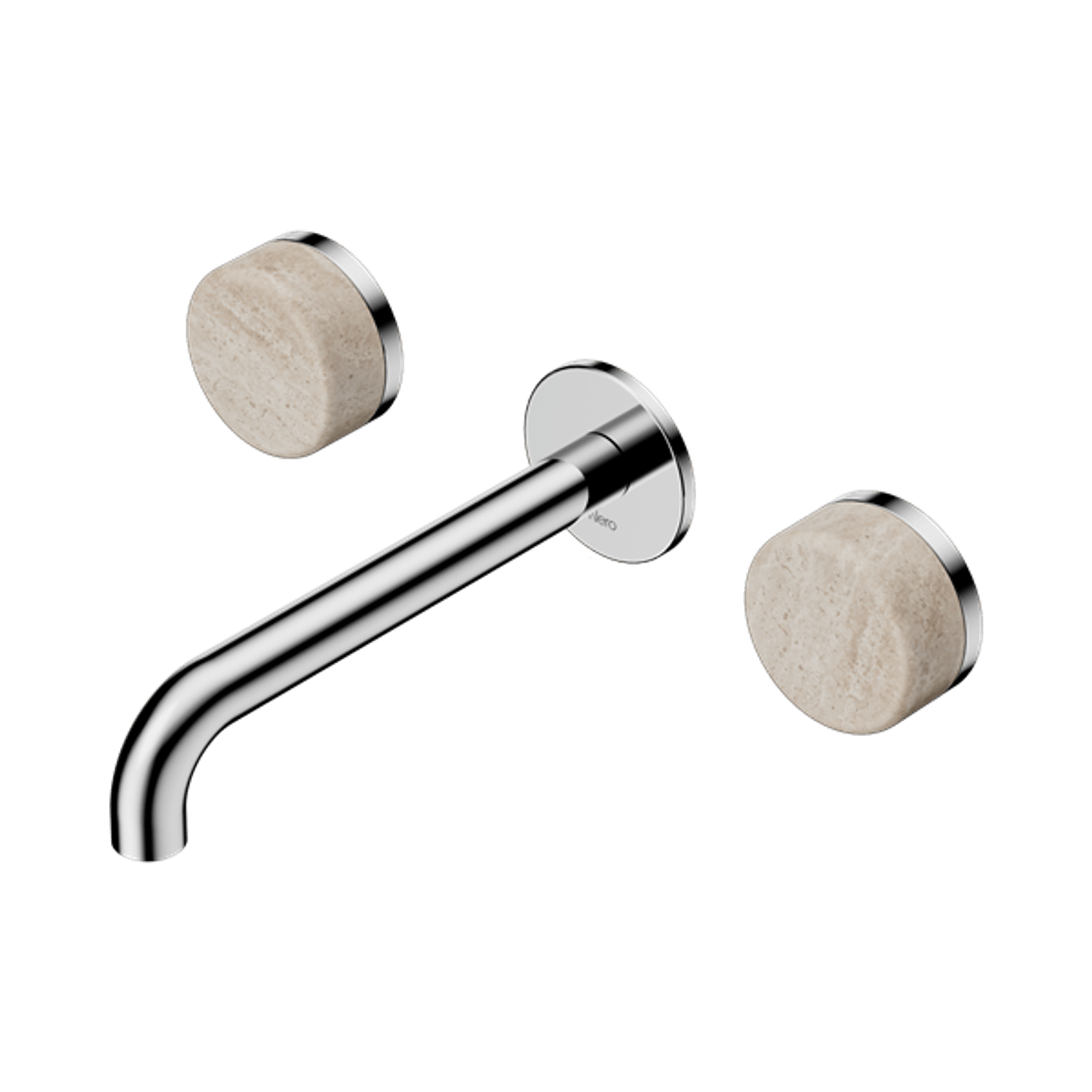 Serenity Wall Basin Set 185mm Spout With Rome Travertine Handle Chrome gallery detail image