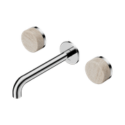 Serenity Wall Basin Set 185mm Spout With Rome Travertine Handle Chrome gallery detail image