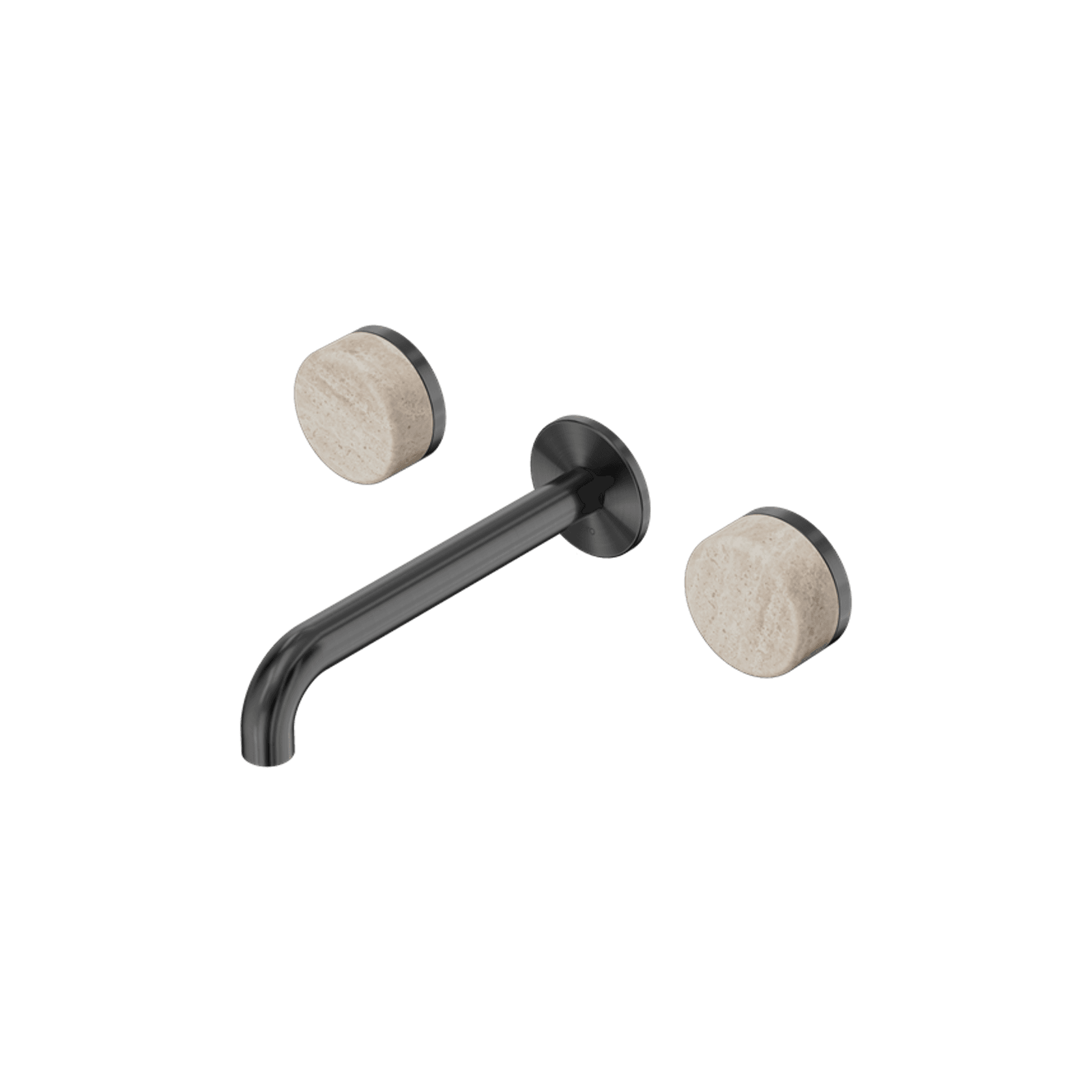 Serenity Wall Basin Set 185mm Spout With Rome Travertine Handle Gun Metal gallery detail image