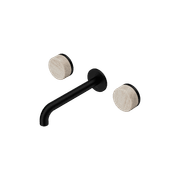 Serenity Wall Basin Set 220mm Spout With Rome Travertine Handle Matte Black gallery detail image