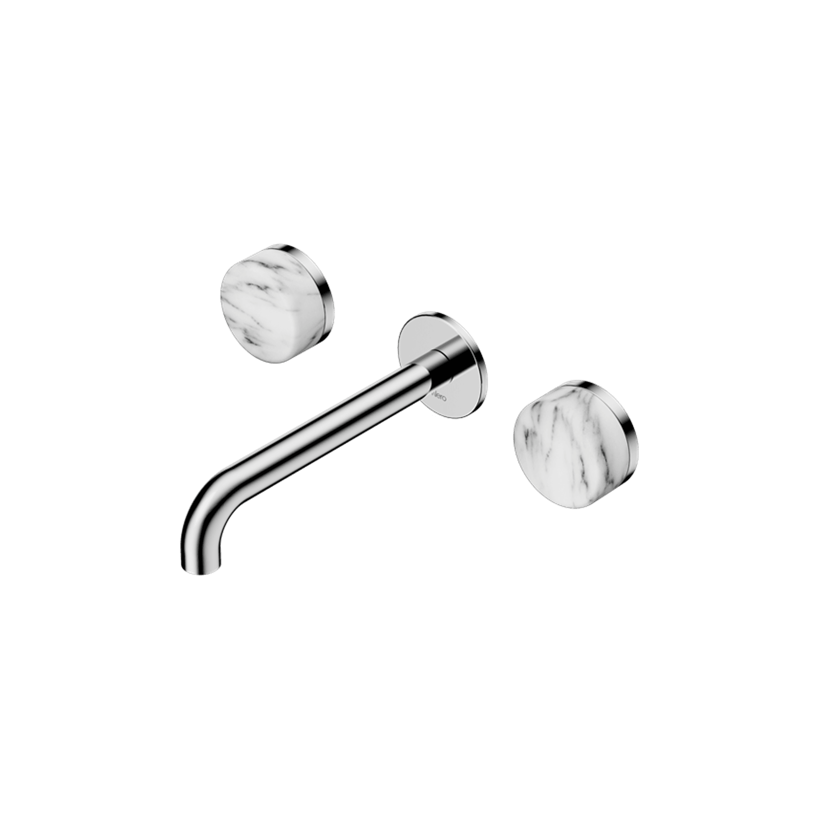 Serenity Wall Basin Set 185mm Spout With Arabescato Corchia Handle Chrome gallery detail image