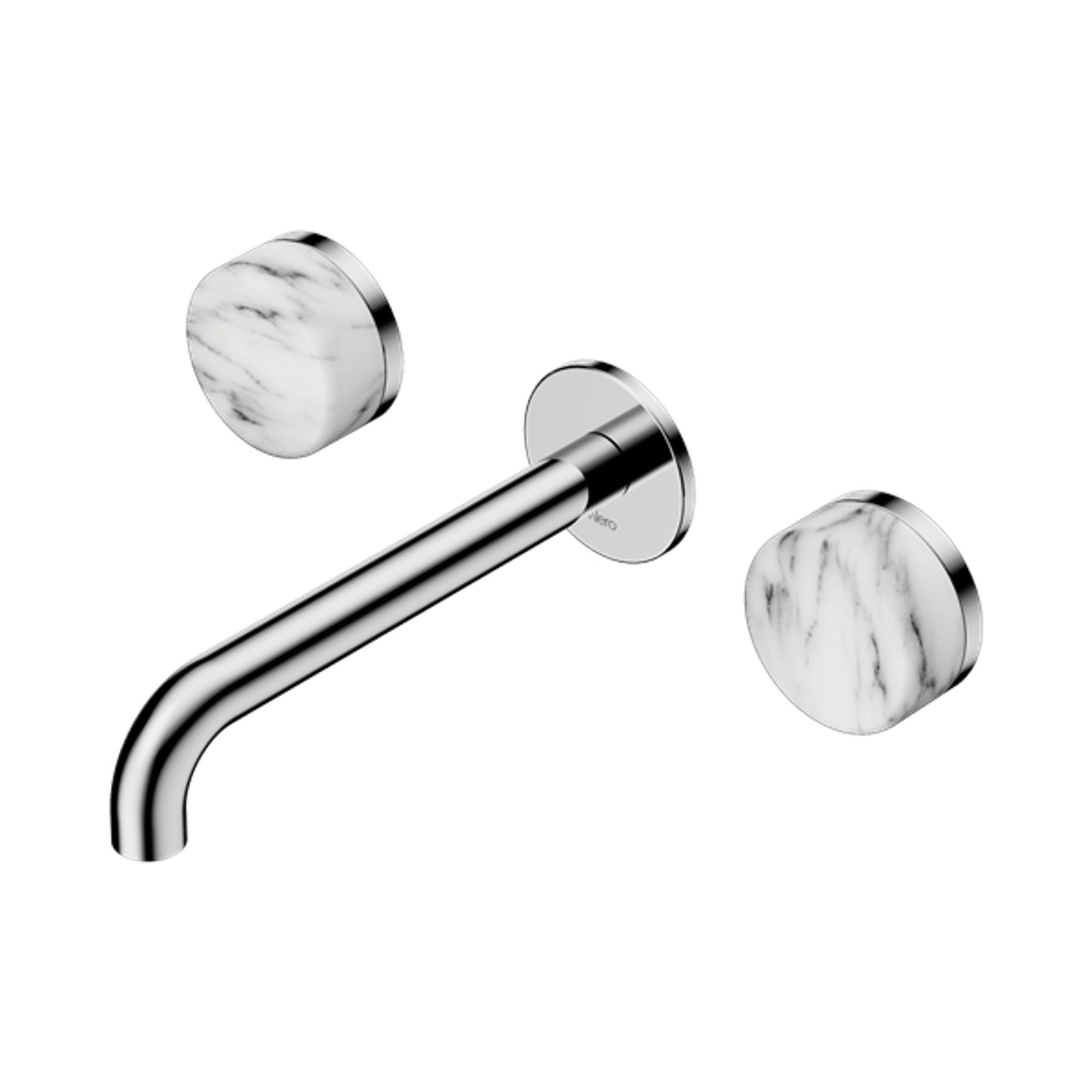 Serenity Wall Basin Set 185mm Spout With Arabescato Corchia Handle Chrome gallery detail image