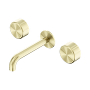 Serenity Wall Basin Set 220mm Spout With Metal Handle Brushed Gold gallery detail image