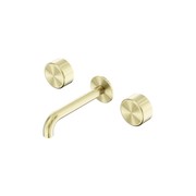 Serenity Wall Basin Set 185mm Spout With Metal Handle Brushed Gold gallery detail image