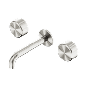 Serenity Wall Basin Set 220mm Spout With Metal Handle Brushed Nickel gallery detail image