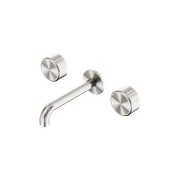 Serenity Wall Basin Set 220mm Spout With Metal Handle Brushed Nickel gallery detail image