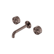 Serenity Wall Basin Set 185mm Spout With Metal Handle Brushed Bronze gallery detail image