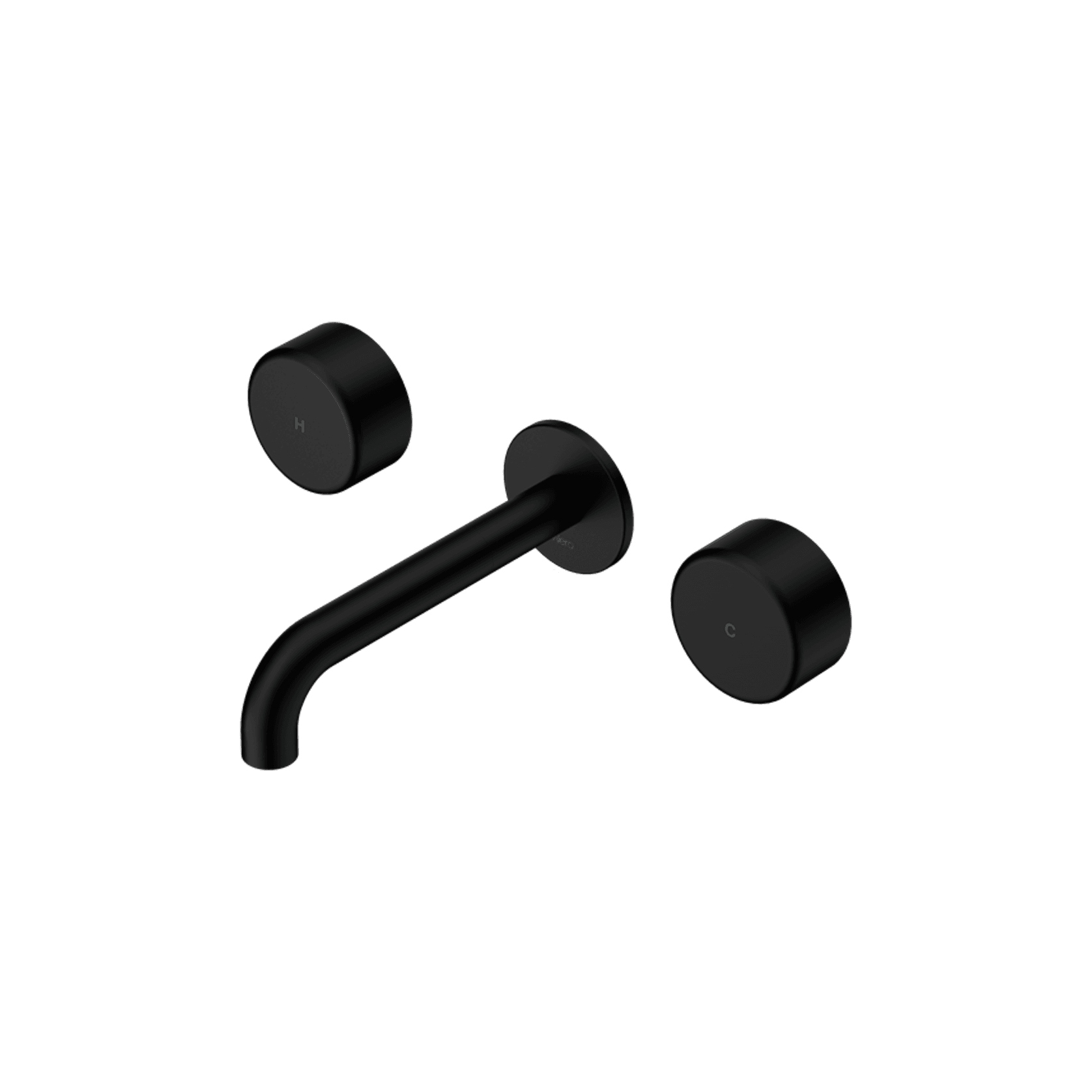 Serenity Wall Basin Set 220mm Spout With Metal Handle Matte Black gallery detail image