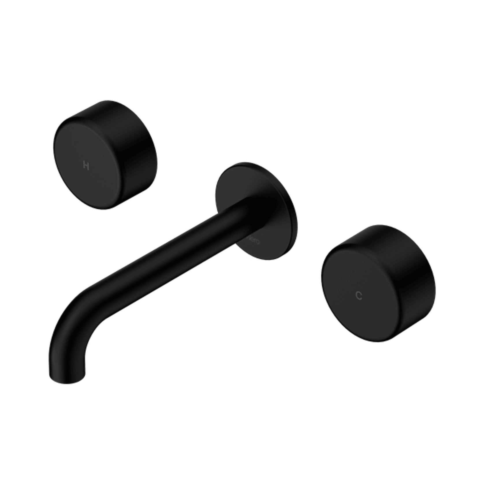 Serenity Wall Basin Set 220mm Spout With Metal Handle Matte Black gallery detail image