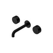 Serenity Wall Basin Set 220mm Spout With Metal Handle Matte Black gallery detail image