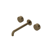 Serenity Wall Basin Set 220mm Spout With Metal Handle Tumbled Antique Brass gallery detail image