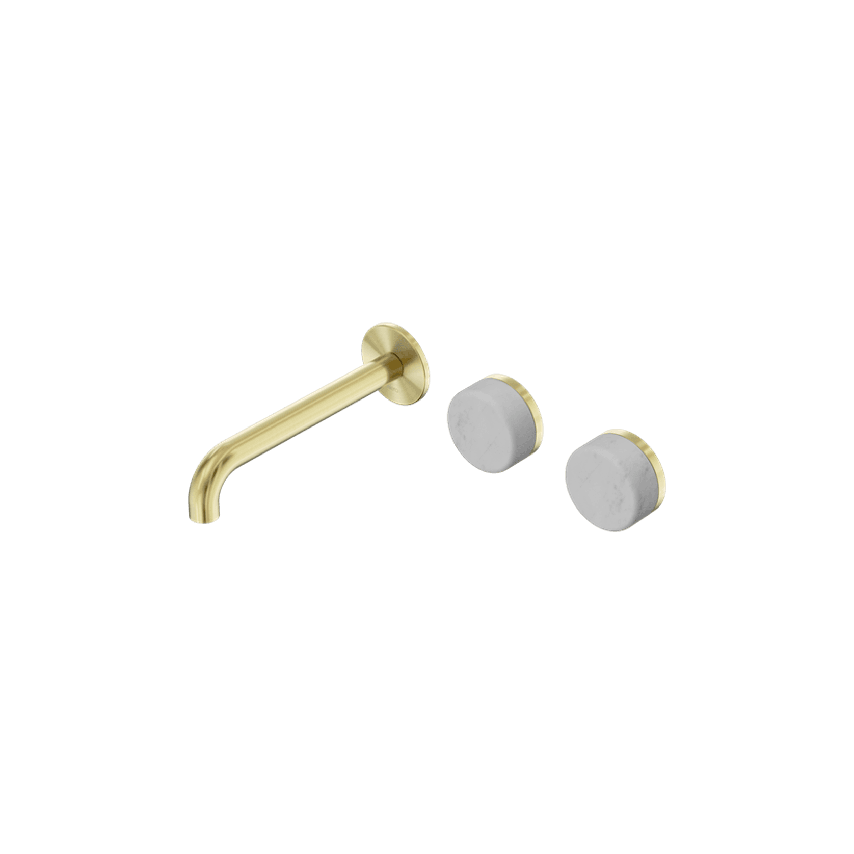 Serenity Wall Basin Set 160mm Offset Spout With Carrara Handle Brushed Gold gallery detail image